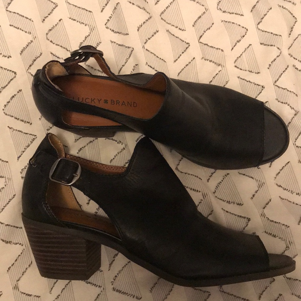 Lucky brand-Black leather bootie